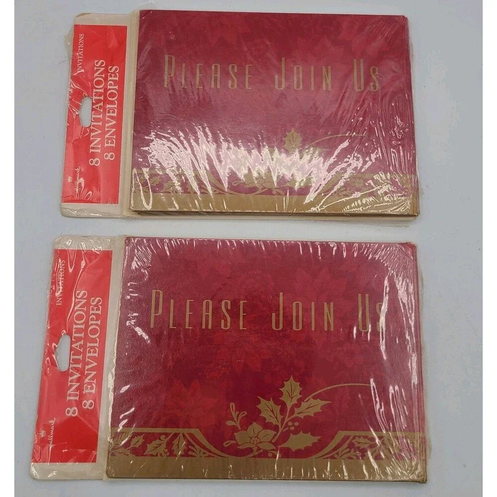 Vintage Hallmark Christmas Invitations 2 Packs Of 8 Sealed